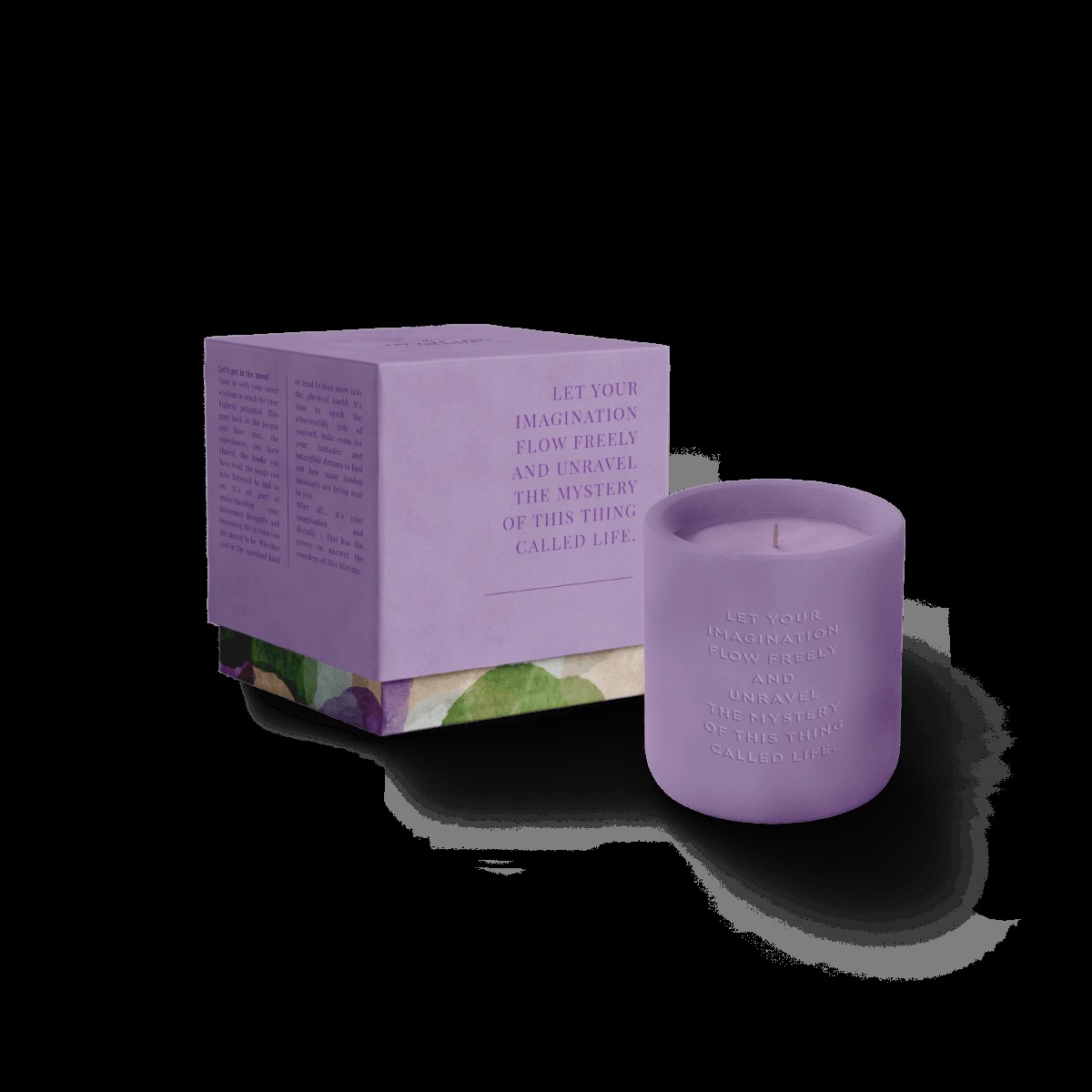 cement candle purple the gift label