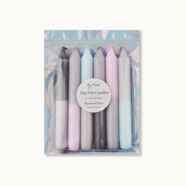 By Vivi Dip Dye Candles Shades of Grey