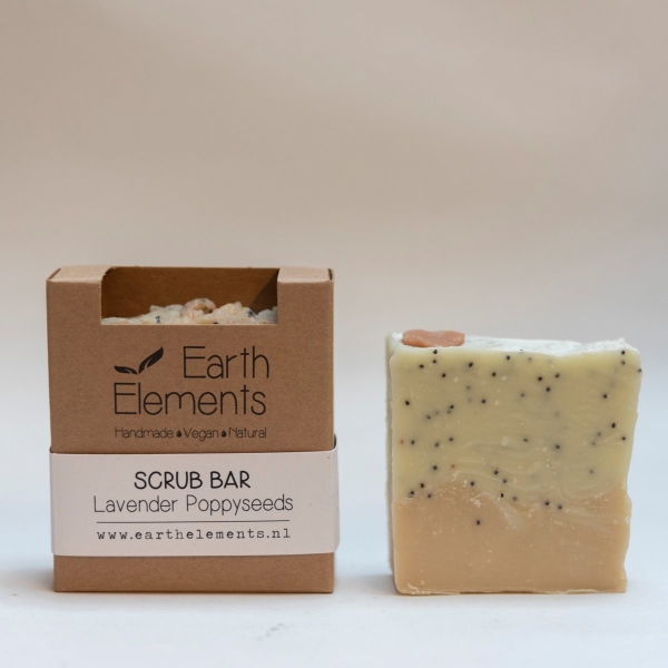 Earth Elements Scrub Bar Lavender Poppyseeds