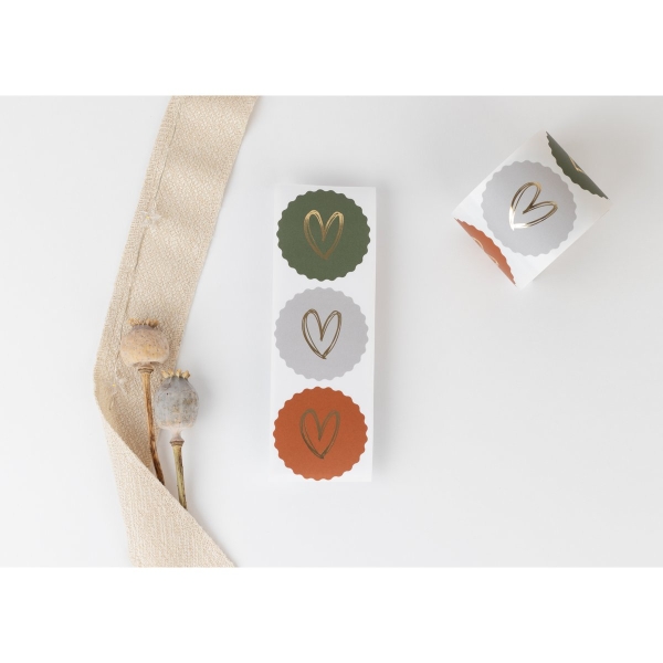 Sticker Hart Rond Grey / Red / Green