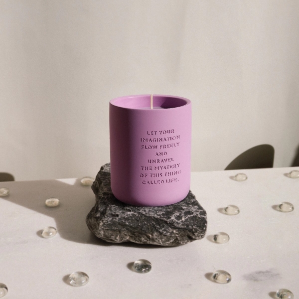 Cement Candle Purple