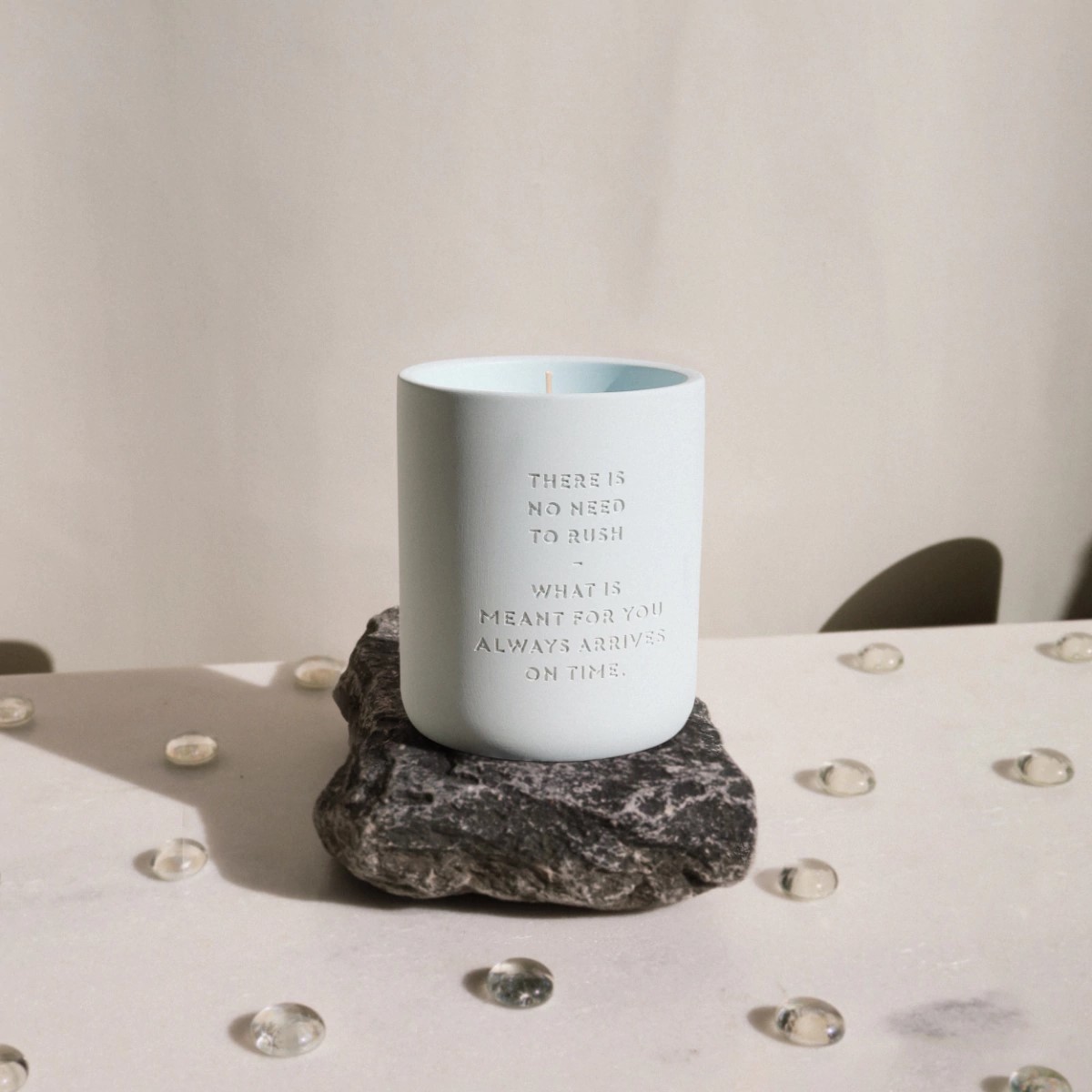 Cement Candle Blue